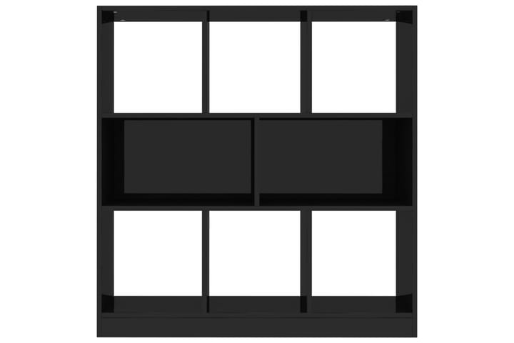 Bokhylle høyglans svart 97,5x29,5x100 cm sponplate - Svart - Oppbevaring - Hylle - Bokhylle