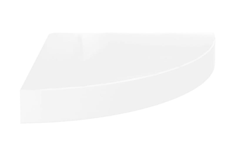 Flytende vegghylle høyglans hvit 25x25x3,8 cm MDF - Hvit - Oppbevaring - Hylle - Hjørnehylle