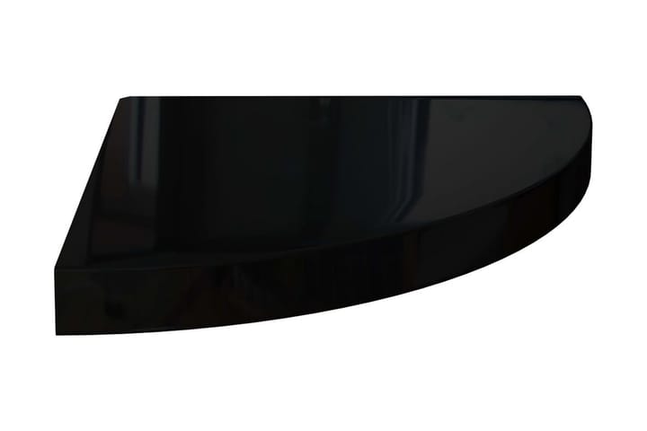 Flytende vegghylle høyglans svart 35x35x3,8 cm MDF - Svart - Oppbevaring - Hylle - Hjørnehylle