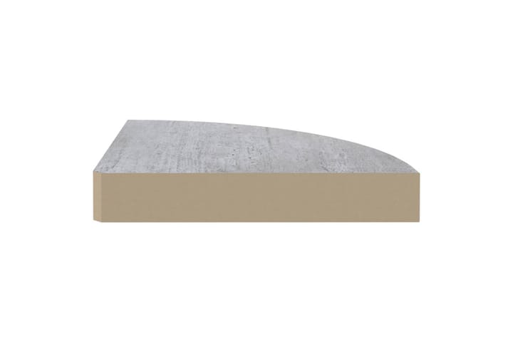 Hjørnehylle vegghengt betonggrå 35x35x3,8 cm MDF - Grå - Oppbevaring - Hylle - Hjørnehylle