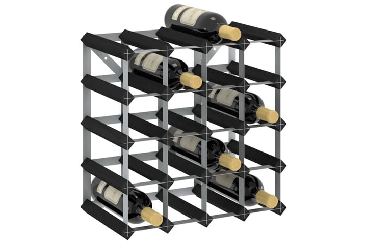 Vinstativ for 20 flasker svart heltre furu - Svart - Oppbevaring - Hylle - Hyllesystem