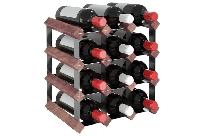 Vinstativ for 12 flasker brun heltre furu - Brun - Oppbevaring - Hylle - Oppbevaringshylle - Vinstativ & vinhylle