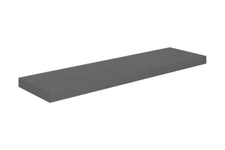 Flytende vegghylle høyglans grå 90x23,5x3,8 cm MDF - Oppbevaring - Hylle - Vegghylle