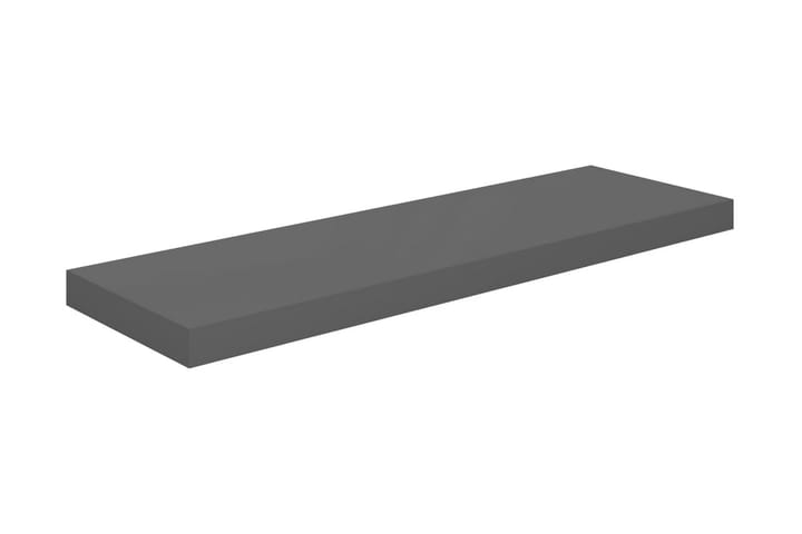 Flytende vegghyller 2 stk høyglans grå 80x23,5x3,8 cm MDF - Oppbevaring - Hylle - Vegghylle