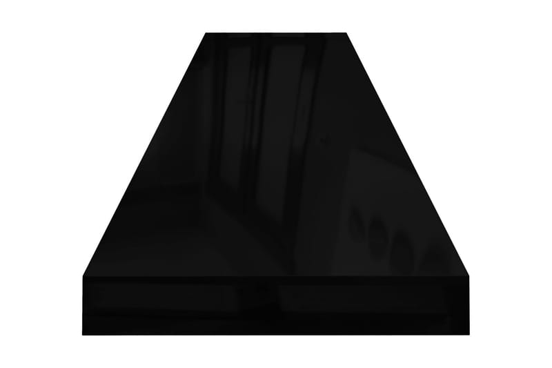 Flytende vegghyller 4 stk høyglans svart 120x23,5x3,8 cm MDF - Oppbevaring - Hylle - Vegghylle