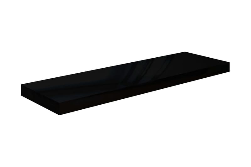 Flytende vegghyller 4 stk høyglans svart 80x23,5x3,8 cm MDF - Oppbevaring - Hylle - Vegghylle