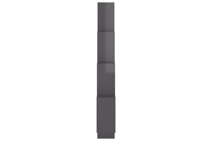 Kubeformet vegghylle høyglans grå 90x15x119 cm sponplate - Grå - Oppbevaring - Hylle - Vegghylle