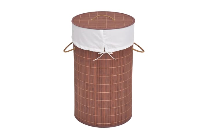 Skittentøyskurv bambus rund brun - Brun - Oppbevaring - Kles oppbevaring - Skittentøyskurv