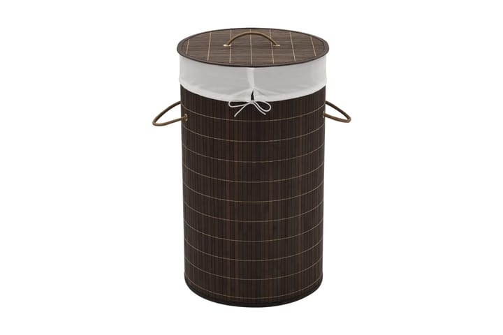 Skittentøyskurv bambus rund mørkebrun - Brun - Oppbevaring - Kles oppbevaring - Skittentøyskurv
