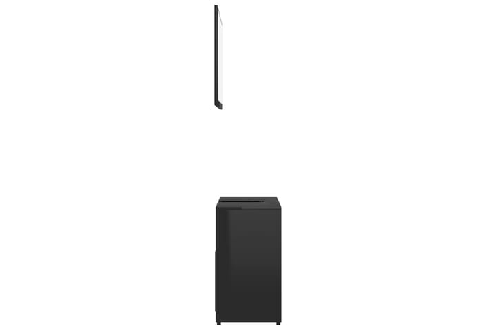 Baderomsmøbelsett høyglans svart sponplate - Oppbevaring - Oppbevaring til baderom - Komplette møbelpakker