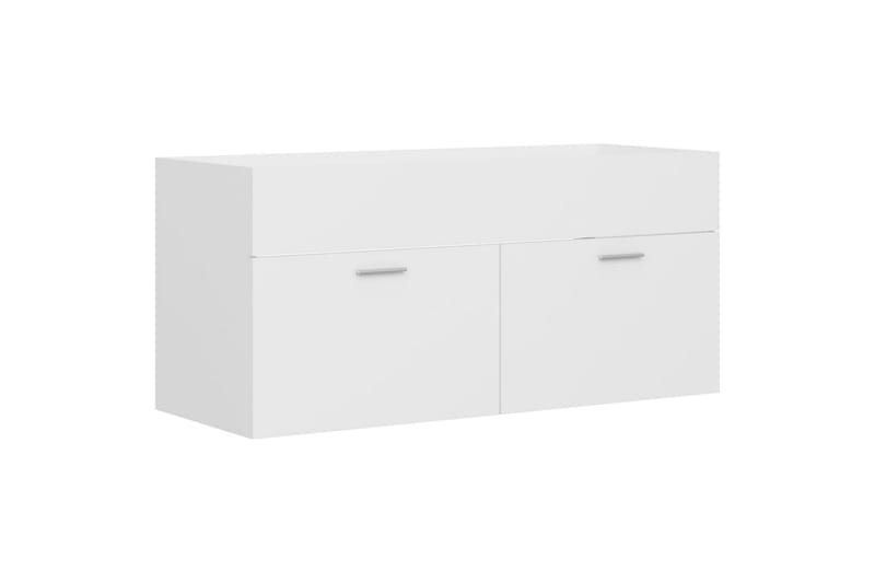 Baderomsmøbelsett hvit sponplate - Hvit - Oppbevaring - Oppbevaring til baderom - Komplette møbelpakker