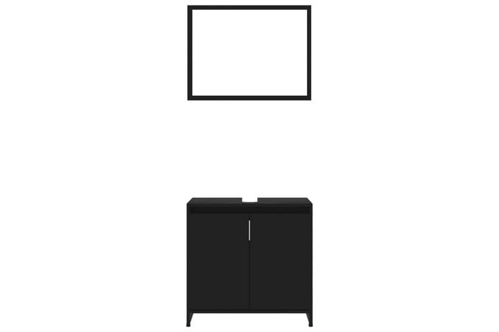 Baderomsmøbelsett svart sponplate - Oppbevaring - Oppbevaring til baderom - Komplette møbelpakker