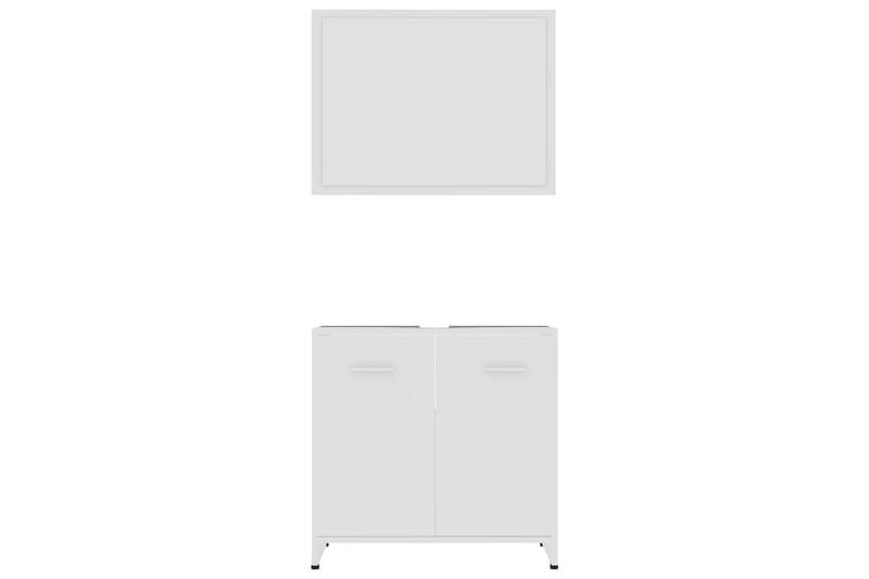 Baderomsmøbler 3 deler hvit sponplate - Oppbevaring - Oppbevaring til baderom - Komplette møbelpakker