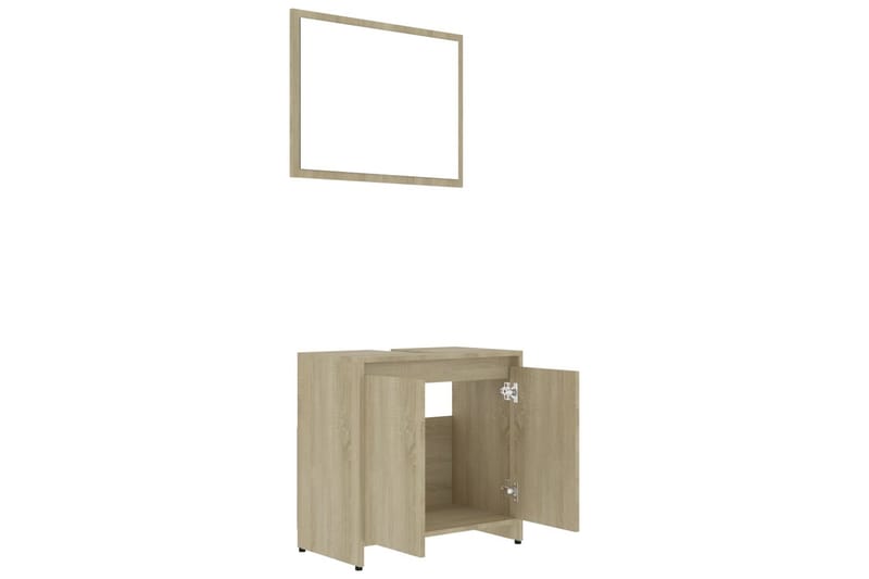 Baderomsmøbler 3 deler sonoma eik sponplate - Oppbevaring - Oppbevaring til baderom - Komplette møbelpakker