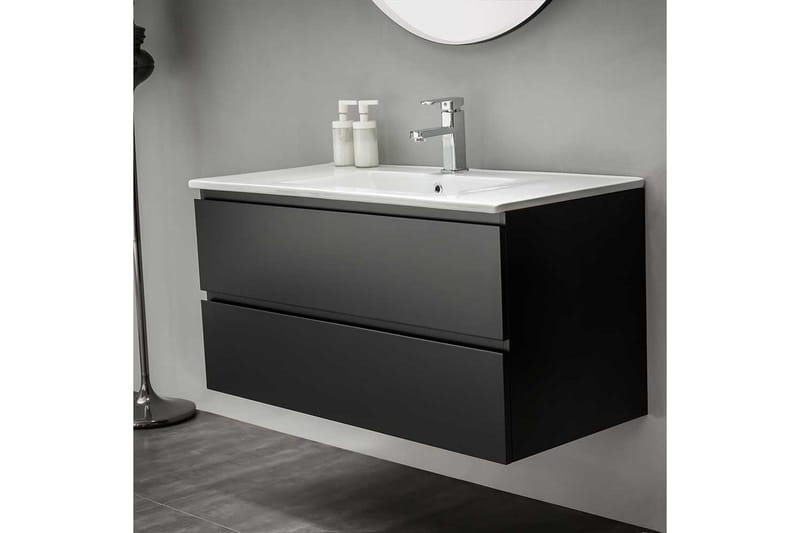 Møbelpakke Bathlife Eufori med Speil 1000 - Svart - Oppbevaring - Oppbevaring til baderom - Komplette møbelpakker