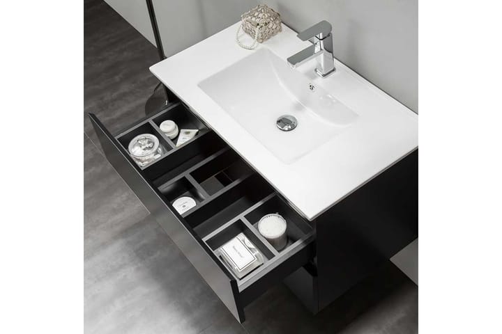 Møbelpakke Bathlife Eufori med Speil 800 - Svart - Oppbevaring - Oppbevaring til baderom - Komplette møbelpakker