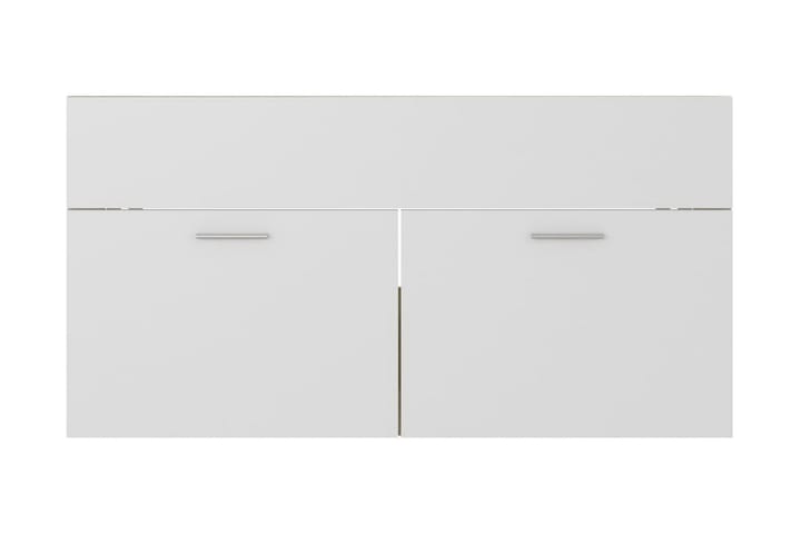 Servantskap hvit og sonoma eik 90x38,5x46 cm sponplate - Beige - Oppbevaring - Oppbevaring til baderom - Servantskap & kommode