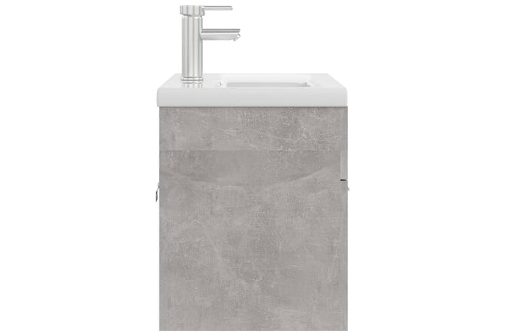 Servantskap med innebygd vask betonggrå sponplate - Grå - Oppbevaring - Oppbevaring til baderom - Servantskap & kommode