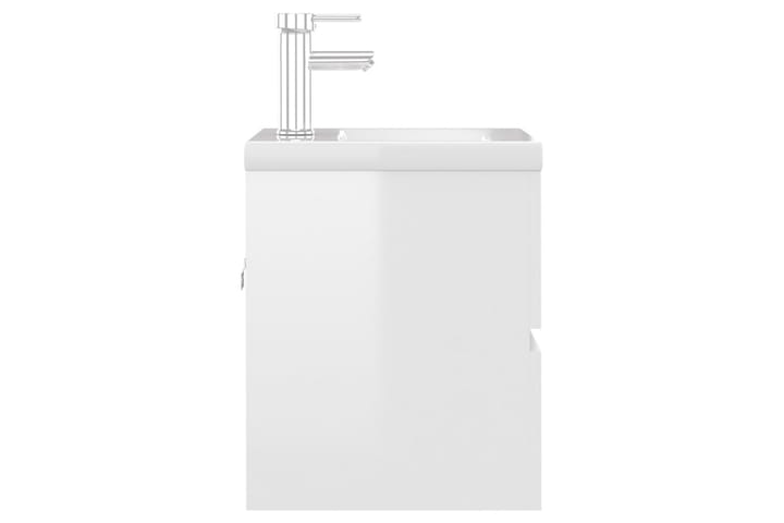 Servantskap med innebygd vask høyglans hvit sponplate - Hvit - Oppbevaring - Oppbevaring til baderom - Servantskap & kommode