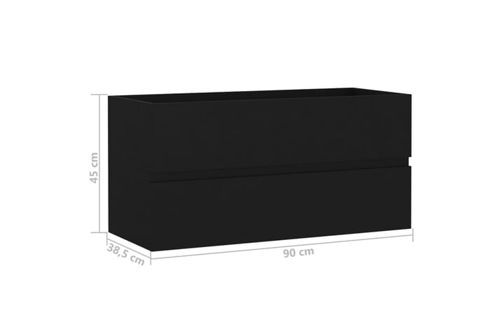 Servantskap svart 90x38,5x45 cm sponplate - Svart - Oppbevaring - Oppbevaring til baderom - Servantskap & kommode