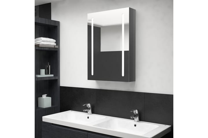 LED-speilskap til bad blank grå 50x13x70 cm - Oppbevaring - Oppbevaring til baderom - Speilskap