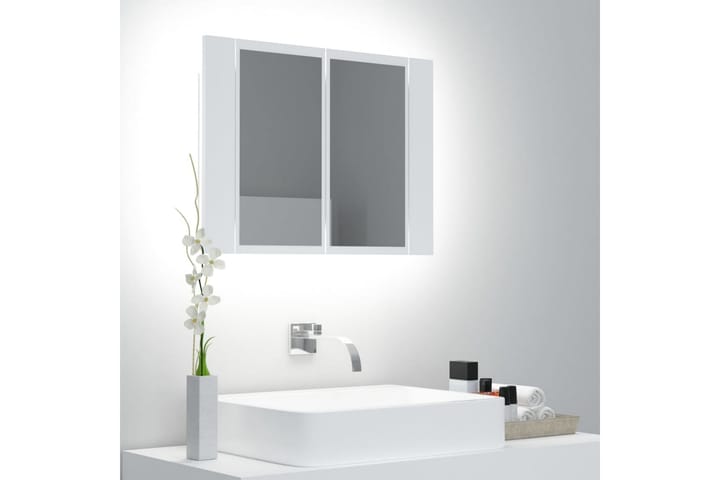 LED-speilskap til baderom hvit 60x12x45 cm - Hvit - Oppbevaring - Oppbevaring til baderom - Speilskap