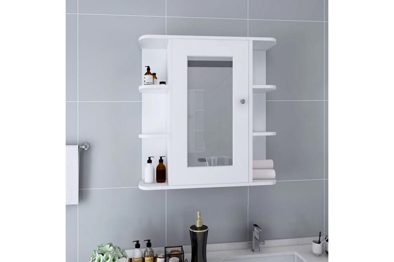 Speilskap til baderom hvit 66x17x63 cm MDF - Oppbevaring - Oppbevaring til baderom - Speilskap