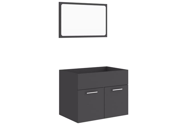 Baderomsmøbler 2 stk svart sponplate - Svart - Oppbevaring - Oppbevaring til baderom - Veggskap & høyskap
