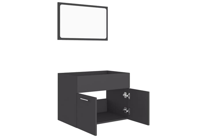 Baderomsmøbler 2 stk svart sponplate - Svart - Oppbevaring - Oppbevaring til baderom - Veggskap & høyskap