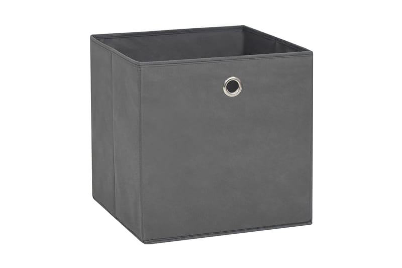 Oppbevaringsbokser 10 stk ikke-vevet stoff 28x28x28 cm grå - Grå - Oppbevaring - Oppbevaring til småting - Oppbevaringskasse