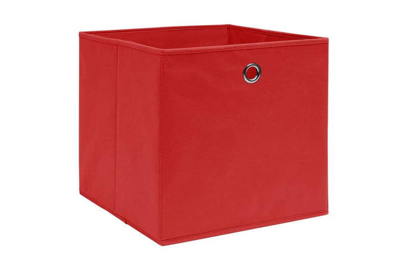 Oppbevaringsbokser 10 stk ikke-vevet stoff 28x28x28 cm rød - Rød - Oppbevaring - Oppbevaring til småting - Oppbevaringskasse