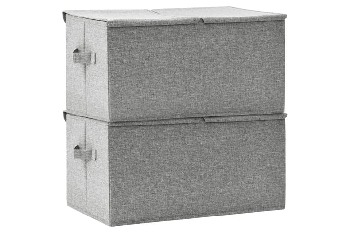 Oppbevaringsbokser 2 stk stoff 50x30x25 cm grå - Grå - Oppbevaring - Oppbevaring til småting - Oppbevaringskasse