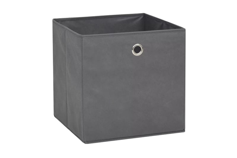 Oppbevaringsbokser 4 stk ikke-vevet stoff 32x32x32 cm grå - Grå - Oppbevaring - Oppbevaring til småting - Oppbevaringskasse