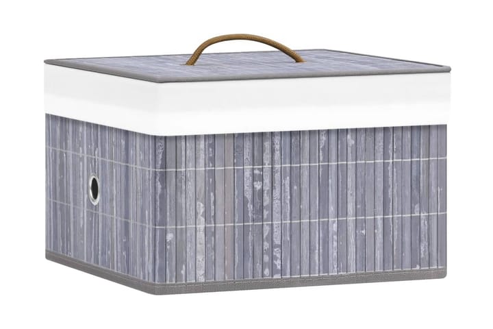 Oppbevaringsbokser bambus 4 stk grå - Grå - Oppbevaring - Oppbevaring til småting - Oppbevaringskasse