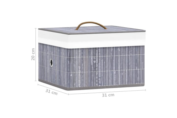 Oppbevaringsbokser bambus 4 stk grå - Grå - Oppbevaring - Oppbevaring til småting - Oppbevaringskasse