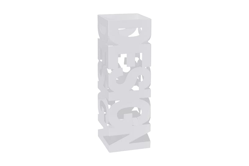Hvit kvadratisk Paraplyholder Stokk i stål 48,5 cm - Hvit - Oppbevaring - Oppbevaring til småting - Oppbevaringsstativ - Paraplystativ