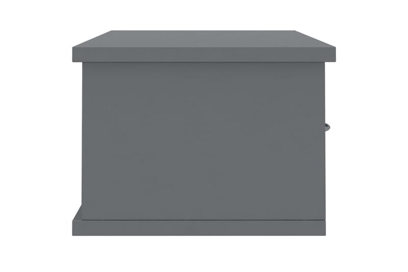 Veggskuff høyglans grå 60x26x18,5 cm sponplate - Grå - Oppbevaring - Oppbevaring til småting - Vegghengt oppbevaring