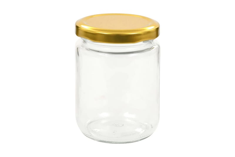Syltetøyglass med gult lokk 48 stk 230 ml - Servering & borddekking - Kjøkkenprodukter - Bokser & syltetøyglass