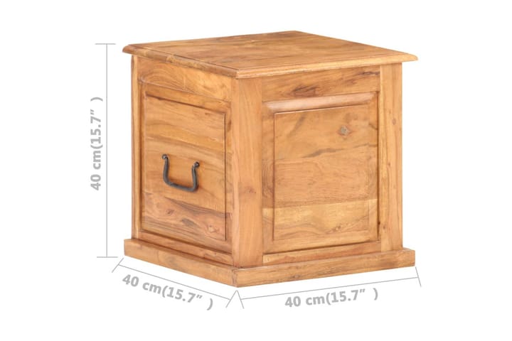 Kiste 40x40x40 cm heltre akasie - Oppbevaring - Oppbevaringsmøbler - Oppbevaringskiste & sengekiste