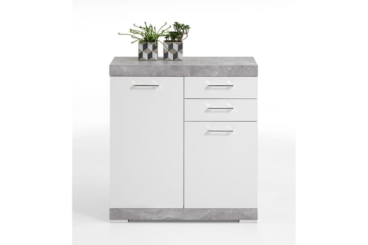 Kiste Celise 80 cm - Hvit|Grå - Oppbevaring - Oppbevaringsmøbler - Sideboard & skjenk