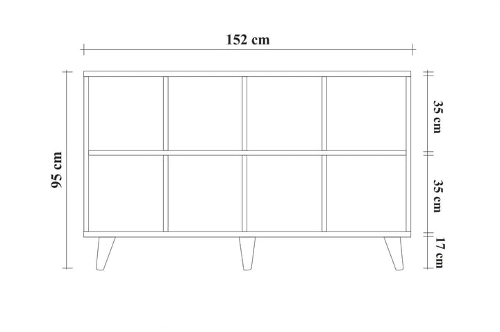 Sideboard 95x152 cm - Natur/Grønn/Svart - Oppbevaring - Oppbevaringsmøbler - Sideboard & skjenk