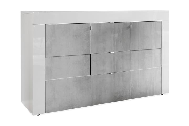 Sideboard Duilia 138 cm - Hvit|Betong - Oppbevaring - Oppbevaringsmøbler - Sideboard & skjenk