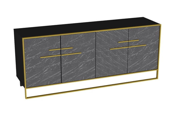 Sidebord Pewo 180 cm - Gull|Svart - Oppbevaring - Oppbevaringsmøbler - Sideboard & skjenk