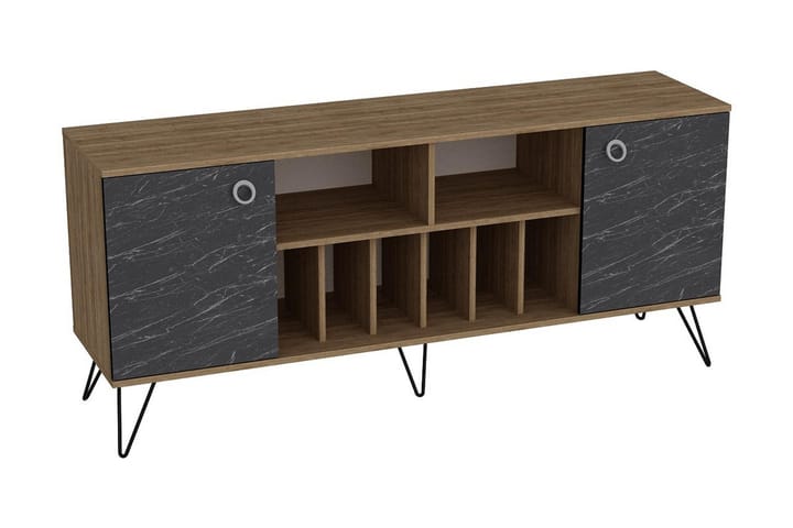 Sidebord Tomoe 180 cm - Valnøtt|Svart - Oppbevaring - Oppbevaringsmøbler - Sideboard & skjenk