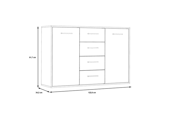 Skjenk Barnitz 34x123 cm - Hvit - Oppbevaring - Oppbevaringsmøbler - Sideboard & skjenk