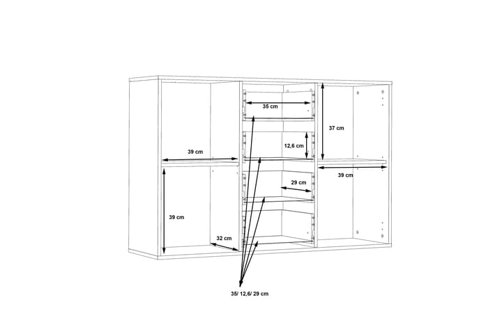 Skjenk Barnitz 34x123 cm - Hvit - Oppbevaring - Oppbevaringsmøbler - Sideboard & skjenk