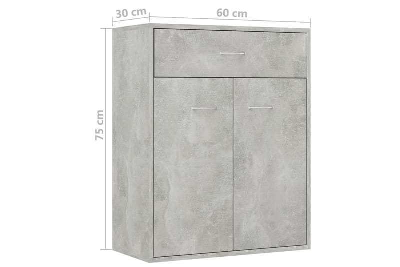 Skjenk betonggrå 60x30x75 cm sponplate - Oppbevaring - Oppbevaringsmøbler - Sideboard & skjenk