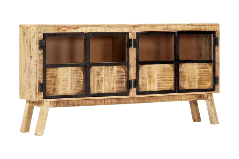 Skjenk brun og svart 160x30x80 cm grov heltre mango - Oppbevaring - Oppbevaringsmøbler - Sideboard & skjenk