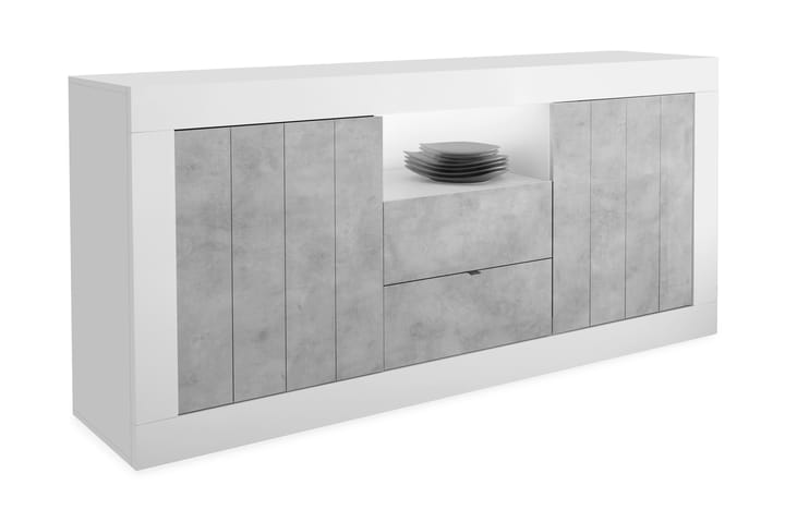Skjenk Calpino 184 cm - Hvit|Grå - Oppbevaring - Oppbevaringsmøbler - Sideboard & skjenk