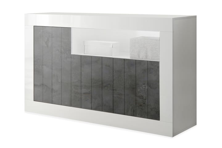 Skjenk Calpino Medio 138 cm - Hvit|Gråmelert - Oppbevaring - Oppbevaringsmøbler - Sideboard & skjenk